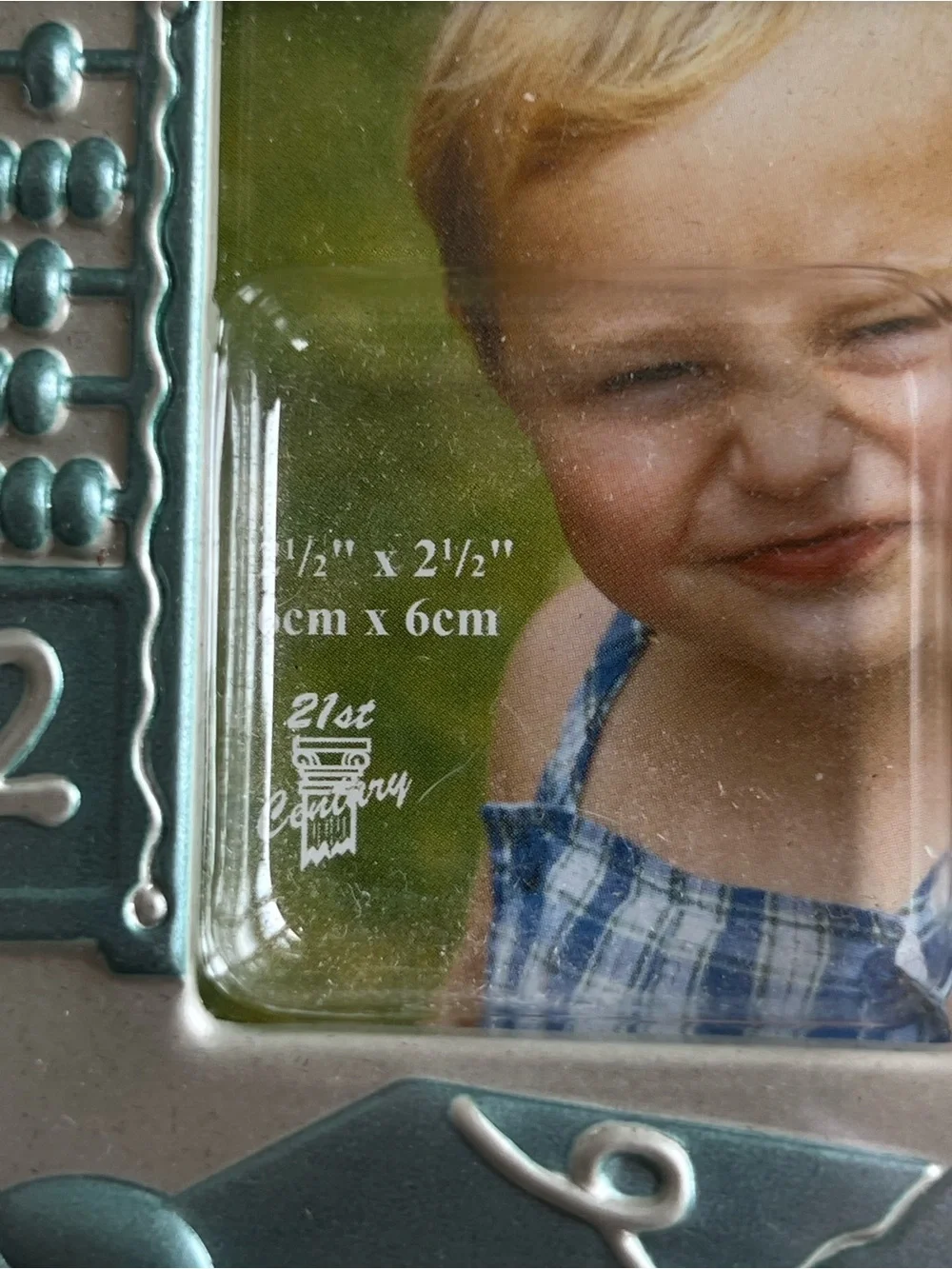 Silver and Blue Children's Picture Frame with Toy Motifs